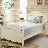 韩式白色全实木床婚床箱体床松木床1.5米白色男孩女孩儿童公主床
