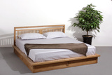 新中式老榆木免漆双人床实木床简约现代定制禅意家具实木双人大床