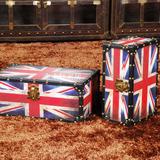 美式箱子国旗箱复古箱装饰箱装饰摆件箱衣柜摆件箱皮箱装饰箱