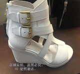 ASH 专柜正品代购 2015春夏新款女鞋652240402 白色坡跟凉鞋