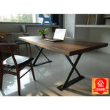 美式复古铁艺实木书桌简约电脑桌松木书桌loft写字桌办公桌工作桌