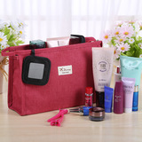水女士化妆包旅行收纳镜子盥洗包可爱韩式新款手提化妆袋大容量防
