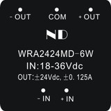直流开关电源模块24V转正负24VDC-DC隔离稳压变换器WRA2424MD-6W