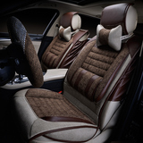 四季布艺全包汽车坐垫亚麻座垫适用于一汽大众奥迪A4LA6LQ3Q5车套