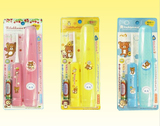 日本本土Rilakkuma轻松熊kitty猫抗菌便携式儿童电动牙刷三色现货