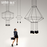 后现代简约几何图形客厅led线条吊灯自由造型办公式餐厅LED吊灯