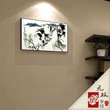 新中式玄关壁画餐厅书房卧室床头墙上挂画电表箱配电箱山水装饰画