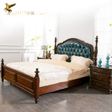 睿驰美式乡村实木床成人欧式复古家具2/1.8米双人床新古典婚床