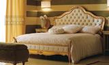 欧式实木双人床1.8米 新古典小户型实木床1.5米 现代布艺雕刻婚床