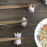 创意陶瓷小猫筷托 卡通筷子架日式筷托筷枕筷架 厨房摆台餐具用品