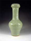 明代龙泉窑长颈花瓶粉青釉瓷器花瓶摆件 高档保真老陶瓷精品收藏