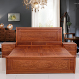 福运来非洲花梨木红木床家具头柜1.51.8米仿古中式卧室实木双人床