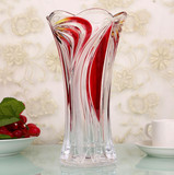 特大花瓶彩色透明水晶玻璃欧式创意客厅富贵竹百合花假花婚庆摆件