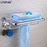 蓝藤卫浴 不锈钢浴巾架浴室挂件 折叠活动毛巾架 置物架