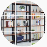 简易钢木书架置物架储物架收纳落地多层架子家用客厅厨房金属货架