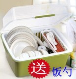 包邮双层带盖滴水碗柜加厚超大号塑料滤水碗盆碗筷收纳架沥水碗架