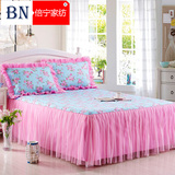 倍宁 韩式公主蕾丝花边床裙单件纯棉床单床罩1.2/1.5/1.8米