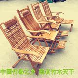 竹躺椅折叠竹躺椅中老年人休闲躺椅 午睡摇椅碳化楠竹太空摇椅