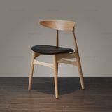 促销北欧实木皮艺靠背简约现代日式椅餐椅书房休闲椅家用咖啡椅