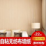 自粘无纺布墙纸卧室客厅背景墙贴纸简约现代纯色3d浮雕条纹壁纸