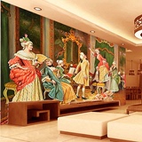 大型壁画酒店KTV会所洗浴大堂墙纸客厅欧式油画宫廷人物壁纸壁画