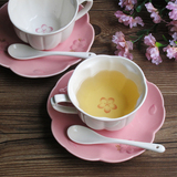 三月鸢尾 zakka日式可爱咖啡花茶闺蜜情侣礼物 樱花陶瓷下午茶杯