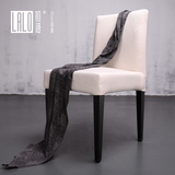拉洛LALO 简约现代咖啡椅 棉麻软包西餐厅椅 时尚布艺休闲椅子