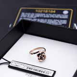 韩版经典款高品质18K玫瑰金钛钢精致山茶花戒指优雅大气指环女款