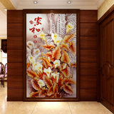 3d立体欧式花卉家和富贵客厅卧室过道简约玄关中式风景壁画墙纸