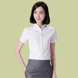 竹棉纺2016夏季新款女装修身韩版气质两穿小立领短袖衬衫女棉衬衣