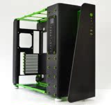 乔思伯Mod1 中塔开放式 ATX侧透黑绿电脑主机箱 可定制铭牌 水冷
