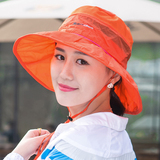 帽子女夏天遮阳帽防紫外线韩防晒帽透气太阳帽可折叠户外帽运动帽