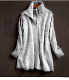 韩国2015秋冬新款加厚显瘦宽松韩版针织羊绒羊毛开衫外套毛衣女潮