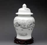 热卖景德镇陶瓷器 现代简约工艺装饰品 收纳罐储物罐茶叶罐 家居