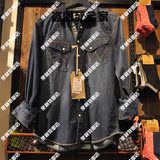 Wrangler专柜正品代购 14秋冬 男款泼漆牛仔长袖衬衫W11556243A74