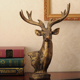 欧式复古鹿头美式家居饰品装饰摆设书房办公室创意客厅电视柜摆件