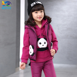 童装女童2015新款韩版中大童卫衣休闲衣服儿童秋冬装运动三件套装