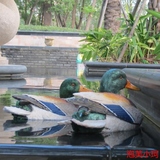 树脂工艺品家居别墅花园水池软装饰品摆件仿真浮水鸭绿头鸭子包邮