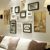 欧式实木照片墙 客厅沙发相片墙背景简约现代创意黑白相框装饰画