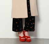 MORA日本直送 新款Lily Brown复古灯芯绒厚底坡跟凉鞋LWGS164317
