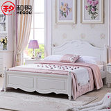 和购家具韩式公主床1.2单人床实木床1.5双人床1.8米白色欧式床797