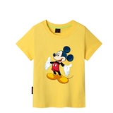 儿童米奇黄色上衣男童米老鼠短袖T恤女童中大小童纯棉幼儿园班服