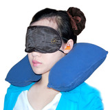 旅行三宝套装包邮U型充气枕头护颈枕遮光眼罩隔音耳塞旅游三件套