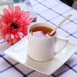 韩国纯白色简约骨瓷家用美式咖啡杯陶瓷欧式创意下午茶杯碟套装