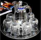 特价青苹果钻石杯壶家庭套装透明玻璃水杯耐热茶杯啤酒杯