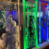 3D内雕立体水晶玻璃屏风隔断玄关背景墙 客厅KTV酒吧酒店装饰墙画