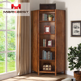 品之印 美式橡木实木转角书柜可组合单个书柜陈列展示柜书房家具