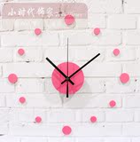 包邮3D亚克力DIY粘贴墙壁时钟挂钟简约时尚创意客厅静音钟表墙贴