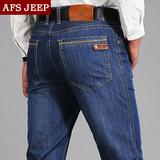 AFS JEEP战地吉普春季夏天男士牛仔裤薄款直筒商务休闲牛仔长裤子