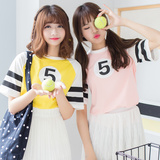夏季韩版原宿bf风短袖T恤女装姐妹闺蜜装韩国宽松学生半袖上衣潮